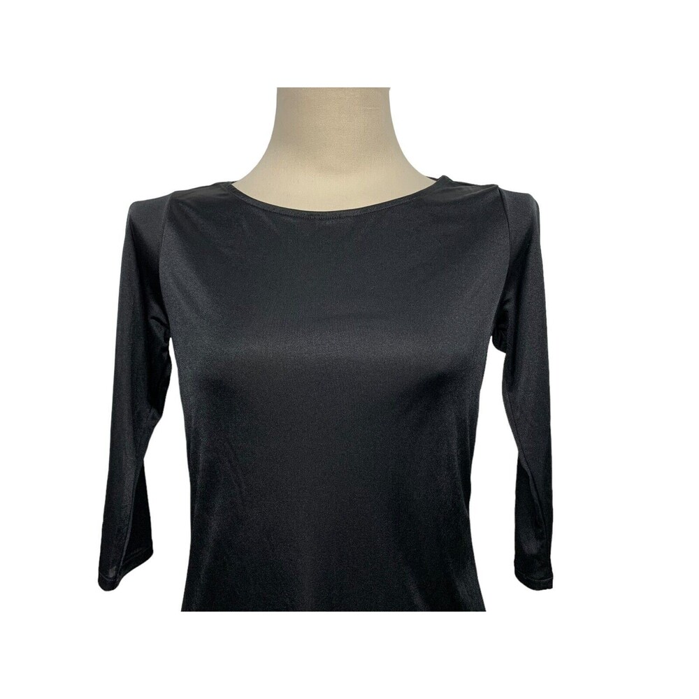 A/X Armani Exchange Women's size S/M Black Beaded Draped Back Dress 3/4 Sleeve - Picture 8 of 10